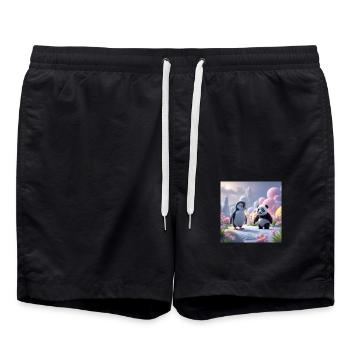 L’OURS ET LE PINGOUIN - Short de bain - noir - Devant - AI Model Male 185 light (185cm)