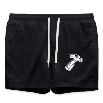 Comic Tattoo Hammer for Tool Fans - Swim Trunks - black - Front - AI Model Male 185 light (185cm)