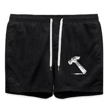 La créativité a besoin d’un marteau de menuisier - Short de bain - noir - Devant - AI Model Male 185 light (185cm)