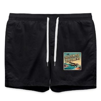 The golden age of travelling - Swim Trunks - black - Front - AI Model Male 185 light (185cm)