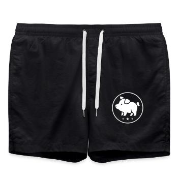 Pig Piglet Sow Symbol - Swim Trunks - black - Front - AI Model Male 185 light (185cm)