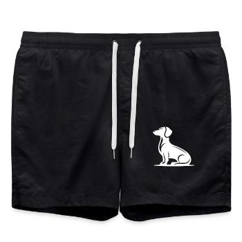 Motif de chien simple Silhouette de chien de chasse - Short de bain - noir - Devant - AI Model Male 185 light (185cm)