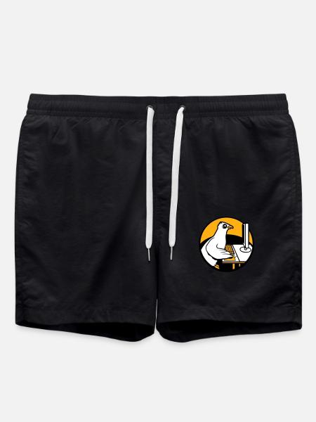 Pigeon Works Office Computer Keyboard Mouse Gamer - Swim Trunks - black