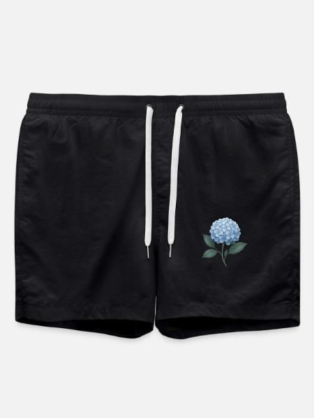 Hydrangea Magic – Blue Flower Ball - Swim Trunks - black