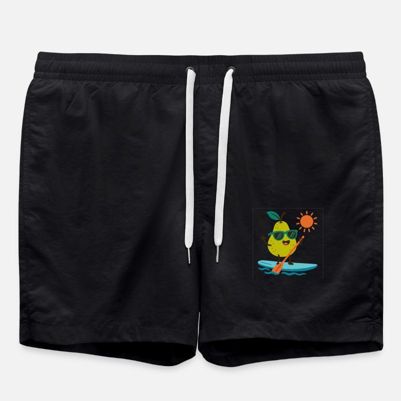 Sportliche Birne - Badeshorts - Schwarz