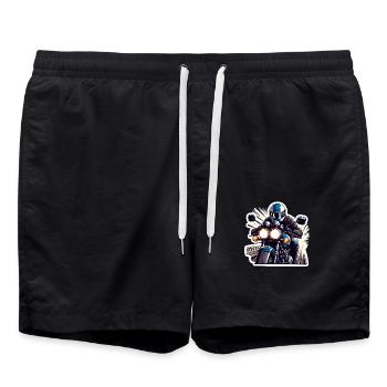 Retro Speed Biker - Badeshorts - Schwarz - Vorne - AI Model Male 185 light (185cm)