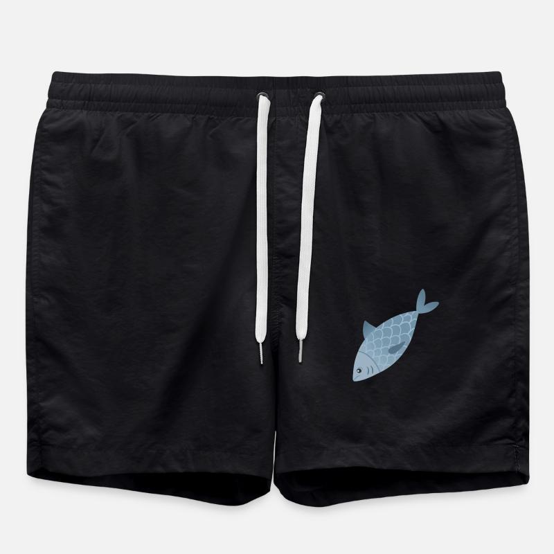Poisson bleu - Short de bain - noir