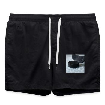 Hockey - Stick and puck - Swim Trunks - black - Front - AI Model Male 185 light (185cm)