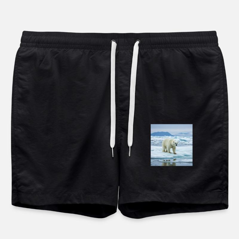 Polar bear at home - Swim Trunks - black