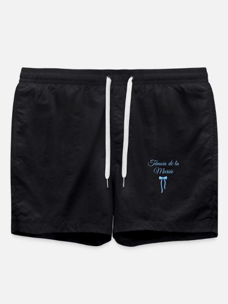 Bride's Witness Blue Bow - Swim Trunks - black