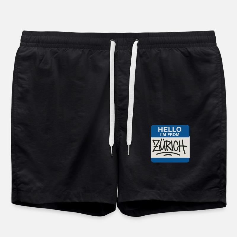 Zuerich Hello Sticker Graffiti - Short de bain - noir