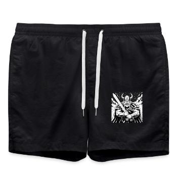 Mächtiger Wikinger-Krieger Version 3 - Badeshorts - Schwarz - Vorne - AI Model Male 185 light (185cm)