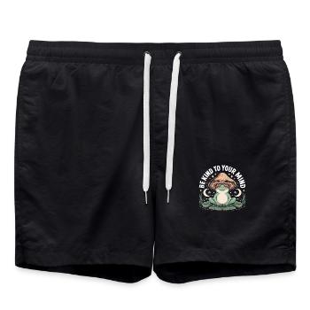Seien Sie freundlich zu Ihrem Verstand Selbstgespräche Psychische Gesundheit - Badeshorts - Schwarz - Vorne - AI Model Male 185 light (185cm)