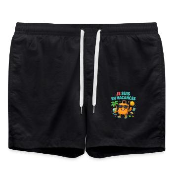 image je suis en vacance - Short de bain - noir - Devant - AI Model Male 185 light (185cm)