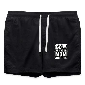 Frag deine Mutter – Lustiges Zitat aus der Elternschaft - Badeshorts - Schwarz - Vorne - AI Model Male 185 light (185cm)