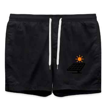 Solar Panele Photovoltaik Anlage - Badeshorts - Schwarz - Vorne - AI Model Male 185 light (185cm)