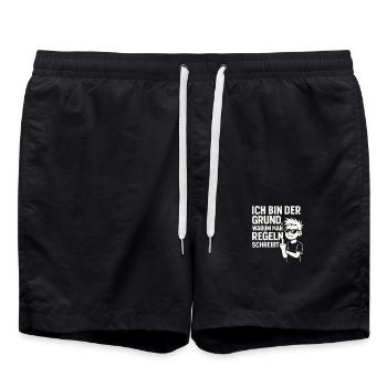 Der Grund für Regeln – T-Shirt Statement - Badeshorts - Schwarz - Vorne - AI Model Male 185 light (185cm)