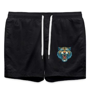 Roaring Tiger – Conception de puissance sauvage. - Short de bain - noir - Devant - AI Model Male 185 light (185cm)