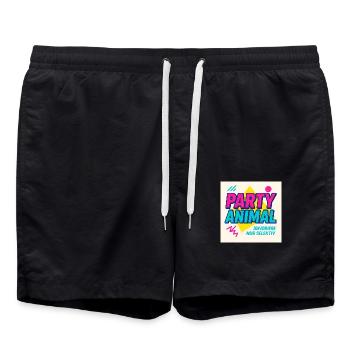 Party Anima.l– Neon Beat Edition - Badeshorts - Schwarz - Vorne - AI Model Male 185 light (185cm)