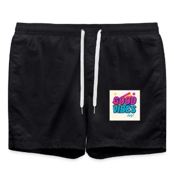 Good Vibe.s – Classic Feel - Badeshorts - Schwarz - Vorne - AI Model Male 185 light (185cm)