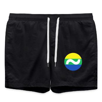 Drapeau Wave | ~Relations avec NU | Vecteur - Short de bain - noir - Devant - AI Model Male 185 light (185cm)