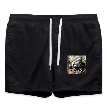 Graffiti Toad Toad Frog Rust Metal Urban - Swim Trunks - black - Front - AI Model Male 185 light (185cm)