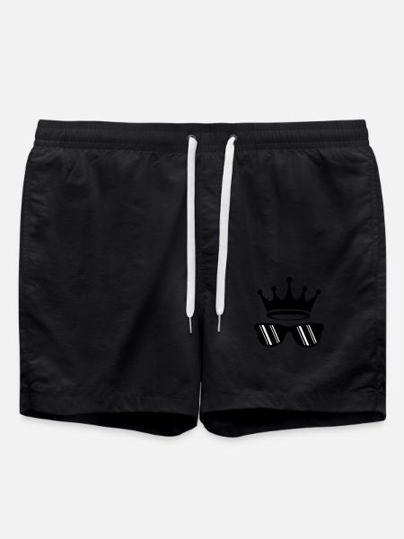 Sonnenbrille Krone Urlaub - Badeshorts - Schwarz