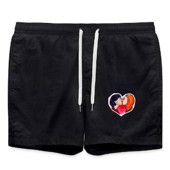 Love is Love - Swim Trunks - black - Front - AI Model Male 185 light (185cm)