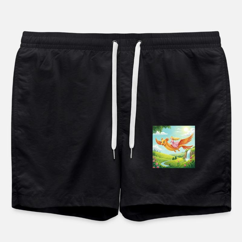 Fantasievolle Drachenreise - Badeshorts - Schwarz