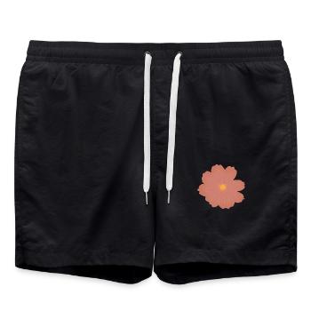 Rosa Blume - Badeshorts - Schwarz - Vorne - AI Model Male 185 light (185cm)