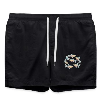 Poisson pastel en bancs - Short de bain - noir - Devant - AI Model Male 185 light (185cm)