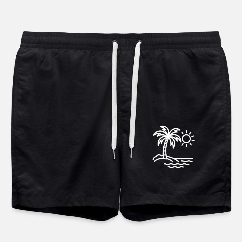Palm Tree Beach Summer - Swim Trunks - black