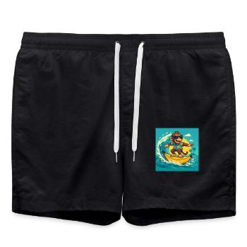 Singe Surfeur – Banana Vibes Tropicales - Short de bain - noir - Devant - AI Model Male 185 light (185cm)