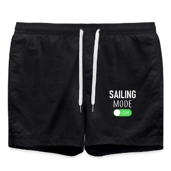 Mode de navigation activé - Voilier - Voile - Marin - Short de bain - noir - Devant - AI Model Male 185 light (185cm)