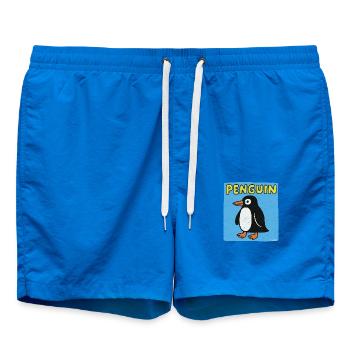 Dessin animé pingouin - aspect patiné - Short de bain - cobalt blue - Devant