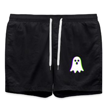 EDM Tricolore - Little Ghost - Glitch - Style rave - Short de bain - noir - Devant - AI Model Male 185 light (185cm)
