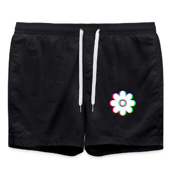 EDM Tricolore - Blossom 2 - Glitch - Style Rave - Short de bain - noir - Devant - AI Model Male 185 light (185cm)