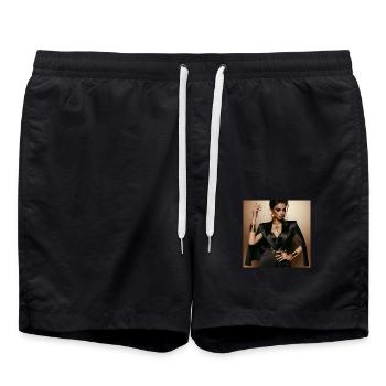 Powerful glamorous woman in a black suit gold - Badeshorts - Schwarz - Vorne - AI Model Male 185 light (185cm)