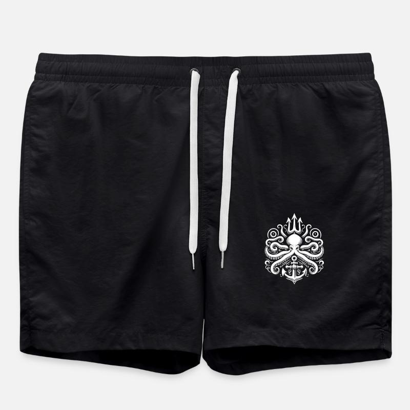 Octopus Trident Logo - Swim Trunks - black