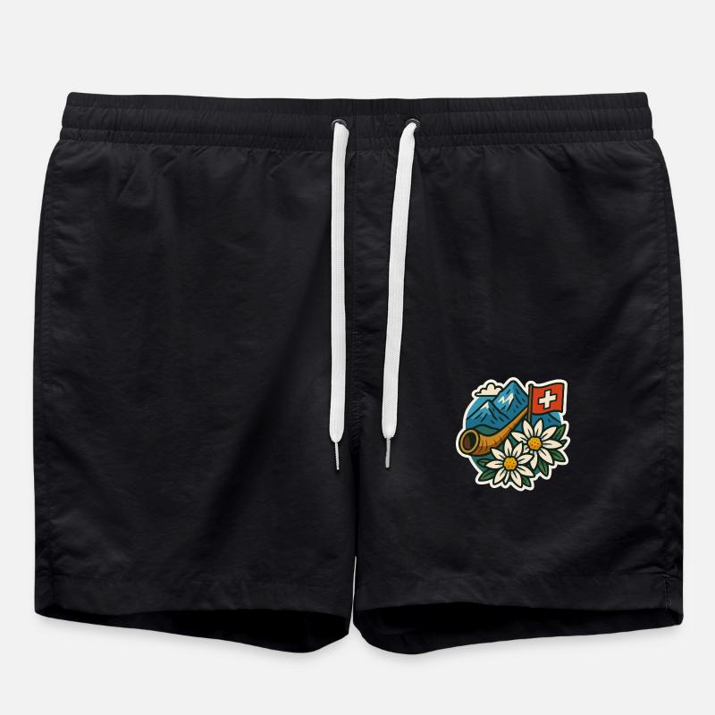Schweizer tradition - Badeshorts - Schwarz
