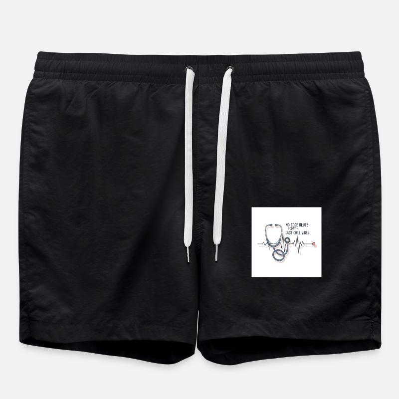 Nurse off Duty - Swim Trunks - black
