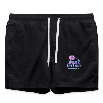 Dont Text me - Swim Trunks - black - Front - AI Model Male 185 light (185cm)
