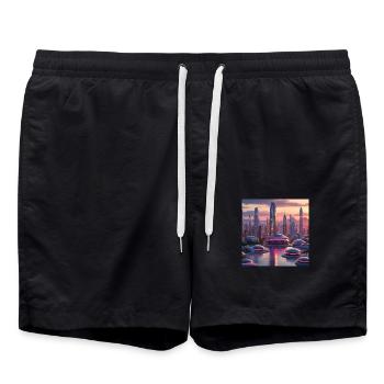 Kunst - Badeshorts - Schwarz - Vorne - AI Model Male 185 light (185cm)