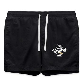 vacances, vacances d'été - Short de bain - noir - Devant - AI Model Male 185 light (185cm)
