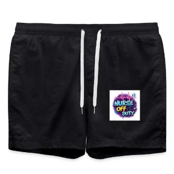 🩺 Nurse Off Duty – Lieblingsschirt - Badeshorts - Schwarz - Vorne - AI Model Male 185 light (185cm)
