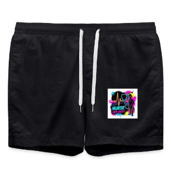Nurse Lieblingsshirt - Badeshorts - Schwarz - Vorne - AI Model Male 185 light (185cm)