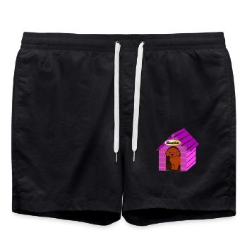 Karma is' ne... - Badeshorts - Schwarz - Vorne - AI Model Male 185 light (185cm)