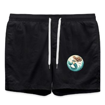Mystic Mermaid Dream Meerjungfrau Sommer Liebe - Badeshorts - Schwarz - Vorne - AI Model Male 185 light (185cm)