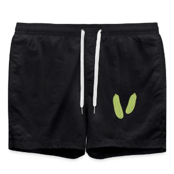 Striped Zucchini - Swim Trunks - black - Front - AI Model Male 185 light (185cm)