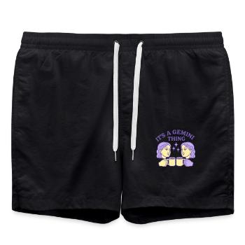 It's a Gemini Thing - Zwillinge Sternzeichen - Badeshorts - Schwarz - Vorne - AI Model Male 185 light (185cm)